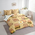 thumbnail image 3 of Feelyou Brown Kawaii Capibara Bedding Comforter Set 7pcs, Kawaii Fast Food Queen Bedding Sets, Teens Boys Girls Kids Reversible Queen Sheet Sets, Breathable Home Decor, 3 of 7