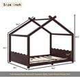 thumbnail image 6 of Full House Floor Bed with Support Slats, Solid Wood House Bed Frame for Kids, No Box Spring Needed and Opening Constructure, Espresso, 6 of 11