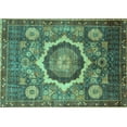 thumbnail image 1 of Ahgly Company Machine Washable Indoor Rectangle Abstract Turquoise Blue Modern Area Rugs, 4' x 6', 1 of 4