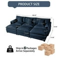 thumbnail image 6 of Oversized Deep Seat Modular Sectional Sofa Sleeper with 3 Ottoman Footstools & Soft Pillows, Reconfigurable for Apartments & Small Spaces, Chenille Fabric Comfort, Blue, 6 of 9