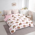 thumbnail image 3 of Manfei Cute Pink Bow 7-Piece Queen Bedding Comforter Set for Kids Children, 3 of 8