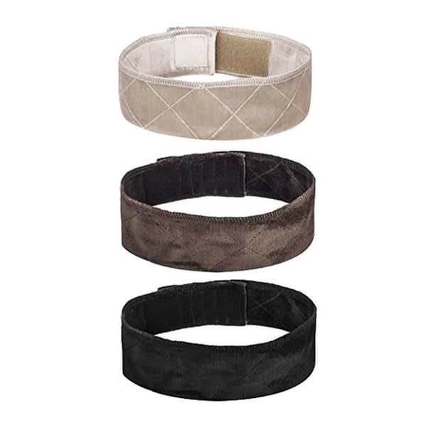 3 diademas ajustables autoadhesivas para mujer, con cinta para la cabeza, para sujetar pelucas, bufandas y pelucas (negro, marrón y beige, 1 de cada color)