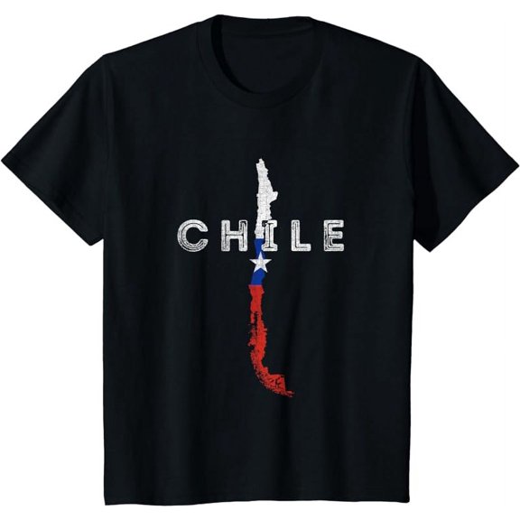 Chilean Map and Flag - Distressed Chile Souvenir T-Shirt
