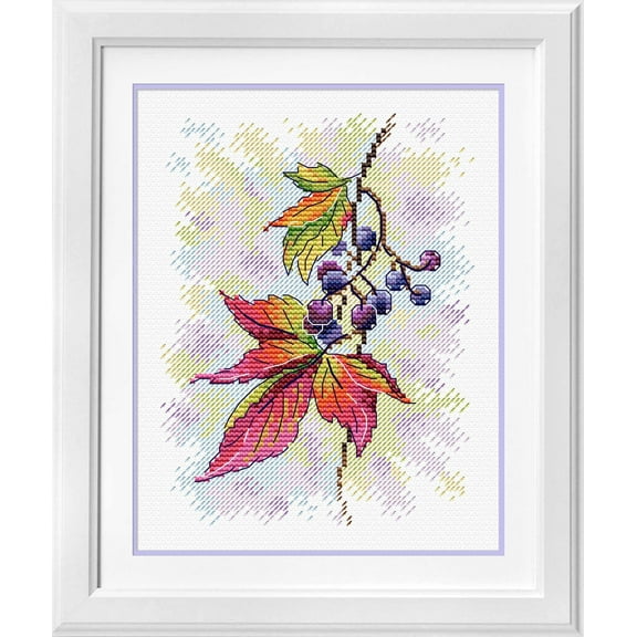Counted Cross-Stitch Kit Fragrant Vine SM-427 Needlework Blue Red By MP Studia
