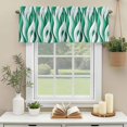 thumbnail image 6 of Kitchen Valances for Window, Abstract Geometric Twist Line Light Filtering Rod Pocket Valance Curtain, Modern Green White Stripe Short Curtains Window Topper for Bedroom Bathroom Living Room 42x12in, 6 of 9