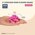 thumbnail image 3 of Coolmade Rose Flower Heads, Artificial Roses for Weddings and Crafts (3 in, Deep Pink, 100), 3 of 5