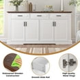 thumbnail image 3 of 63'' Fluted Buffet Cabinet, Coffee Bar Cabinet with 4 Doors and 3 Drawers, Adjustable Shelves, Sideboard Storage Cupboard Wood Buffet Table for Kitchen, Dining Room, 3 of 10