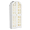 thumbnail image 4 of Demi Bonn 78" Tall Modern Shoe Cabinet - Acrylic Doors + LED Lights, 8-Tier Adjustable Shelves, for Entryway/Closet/Living Room, White & Gold, 4 of 6