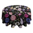 thumbnail image 4 of Pioneer Flower Floral Print Pattern Round Tablecloth 60"x60",Wrinkle Wipeable Table Cloth for Kitchen Dining Room Picnic Patio Party, 4 of 6