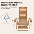thumbnail image 4 of KFFKFF Chaise Longue, Capacité de Poids de 400 Lb, Chaise Longue de Patio Réglable à 6 Positions, Chaise Longue d'Extérieur en HDPE avec Dossier et Porte-Gobelet, Brun, 4 of 9