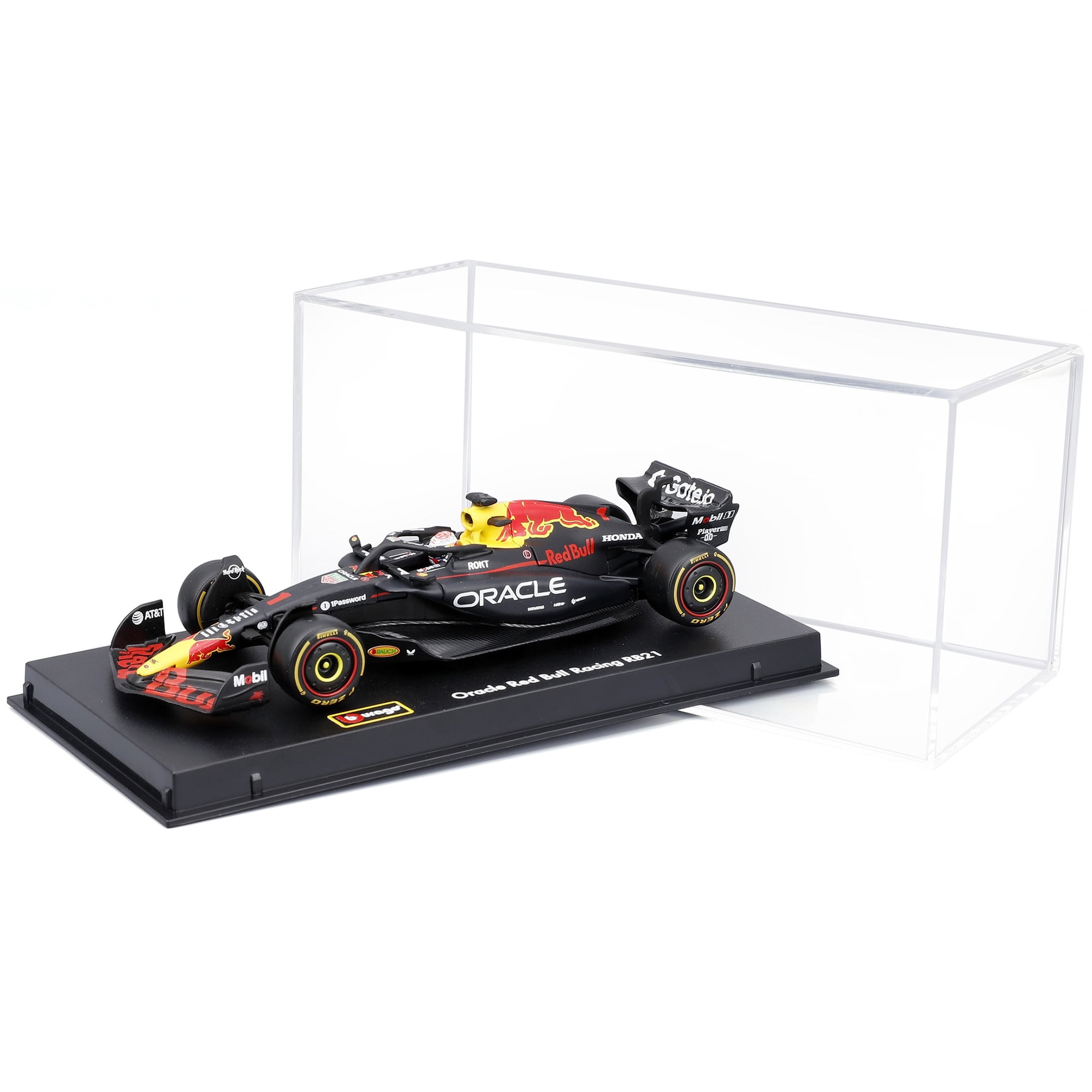Bburago: 1:43 Diecast 2025 Red Bull RB21 & Max Verstappen Drivers Helmet - Race Formula 1 Model Car, Acrylic Display Box, Licensed Collectible Vehicle