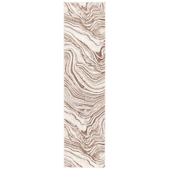 SAFAVIEH Meadow Joey Abstract Runner Rug, Beige/Brown, 2' x 8'