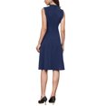 thumbnail image 3 of INSPIRE CHIC Work Dresses for Women's 2025 Mock Neck Sleeveless A Line Midi Dress XS Dark Blue, 3 of 6