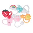 thumbnail image 3 of BOROCO 6 Pcs Couverture de Embouts de Paille en Silicone de Dessin Animé, Bouchons de Paille de Fruits D'animaux Bouchon de Paille Bouchon de Paille en Silicone Réutilisable, 3 of 8