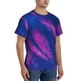 thumbnail image 2 of Bixox Men's Neon Gradient Blue Printed Short Sleeve Skinny Athletic T-Shirt, 2 of 6