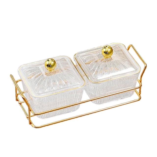 Cateissary Platos para servir divididos, elegante de frutos secos y bandeja de frutos secos para aperitivos, color marrón Almacenamiento y organización del hogar Tipo 1