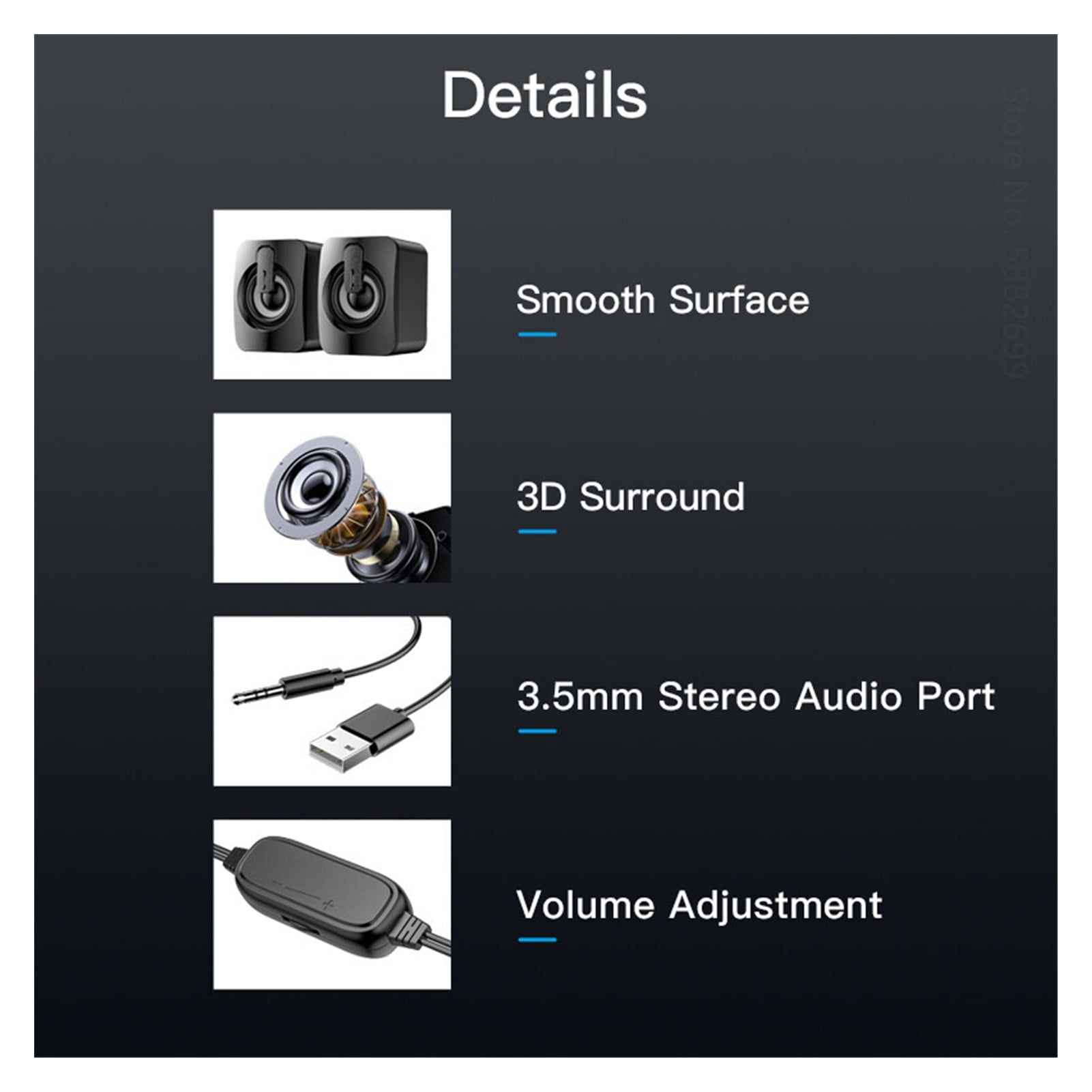 Mini Computer Speaker USB Wired Speakers 3D Stereo Sound Surround Loudspeaker For PC Laptop Notebook Not Bluetooth Loudspeakers ,Quality Sound