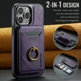 thumbnail image 4 of Wallet Case for iPhone 16 Pro Max,Ring Holder,Compatible with MagSafe Magnetic RFID Blocking Detachable Premium PU Leather Case with Card Slots Holder Kickstand Wireless Charging,Purple, 4 of 10