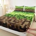 thumbnail image 3 of Castle Fairy Pixelated Blocks Miners Twin Sheet Sets,Geometric Plaid Video Game Bedding, 3 of 7