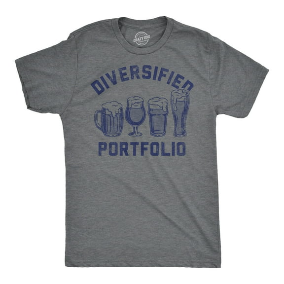 Mens Funny T Shirts Diversified Portfolio Beers Sarcastic Drinking Graphic Tee for Men Graphic Tees