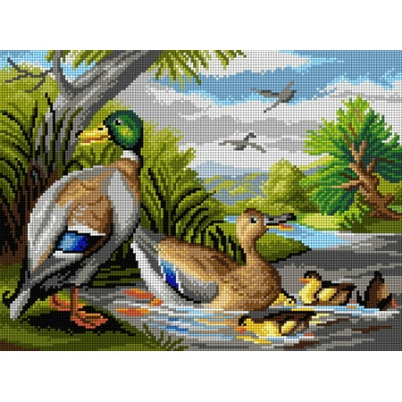UPC: 5902067307748 | Gobelin canvas for halfstitch without yarn after Jacob Bogdani – Ducks in a River 2955J