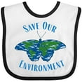 thumbnail image 3 of Inktastic Save Our Environment Earth Butterfly Boys or Girls Baby Bib, 3 of 4