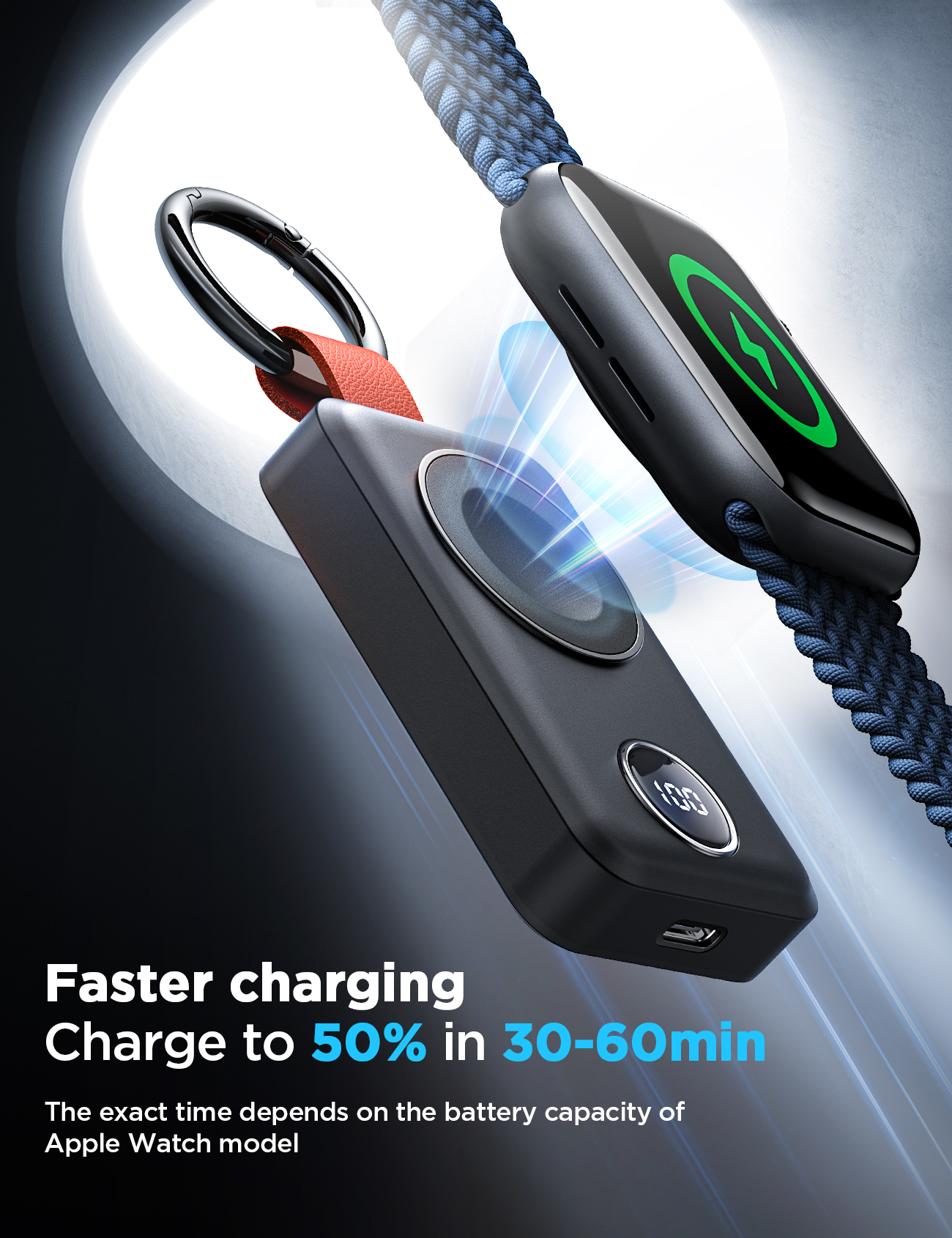JOYROOM Portable Wireless Charger for Apple Watch, Black photo 3