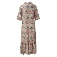 thumbnail image 5 of Zmoon New Ladies Mid-Length Sleeve Dress with Fringe Loose Bohemian Print V-Neck Dress, 5 of 5
