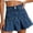Blue, variant on BUWTTER Womens Skirts Retro High A Line Denim Mini Flowy Pleated Hem Slimming Streetwear Summer Blue Skirt L