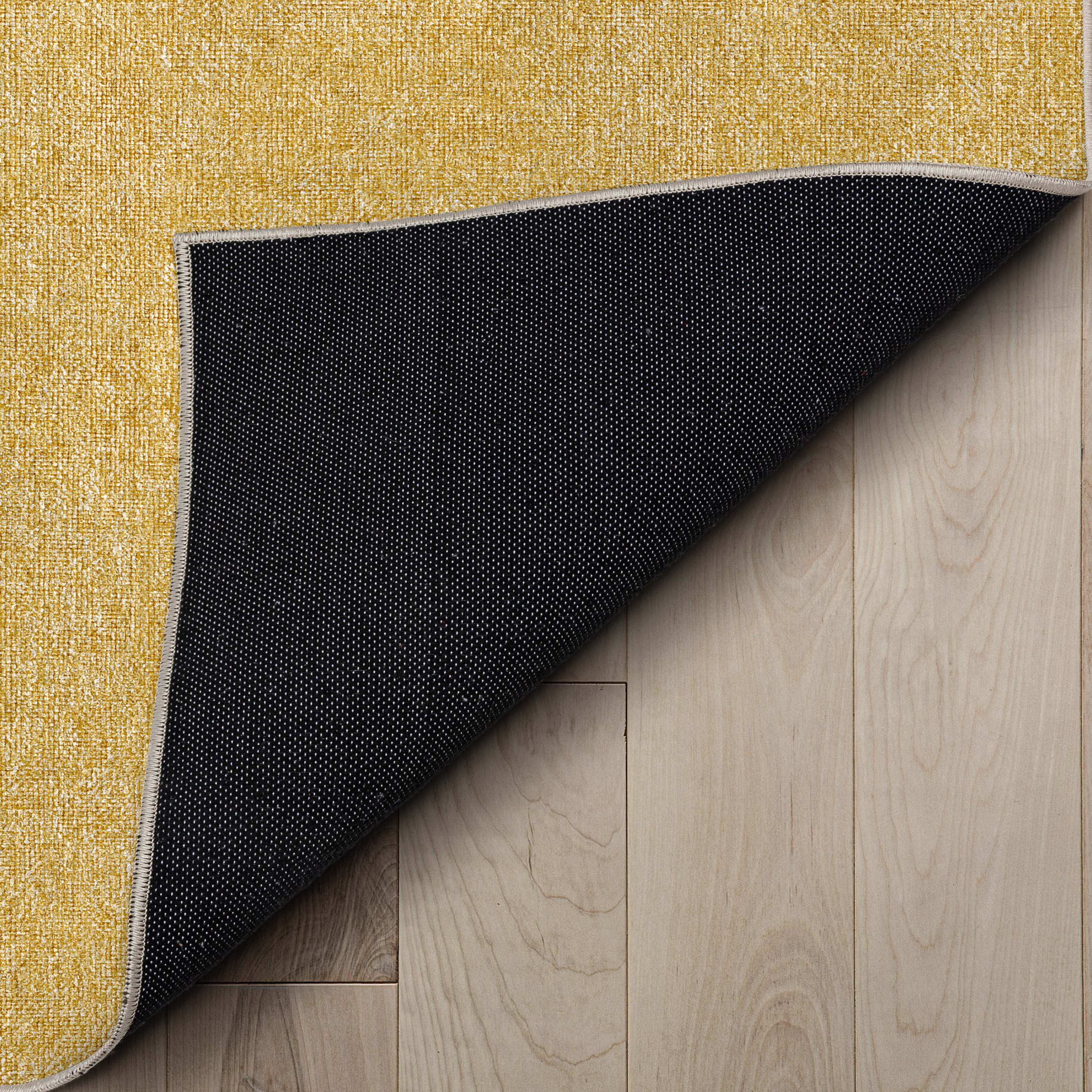 Well Woven Plain Solid Modern Solid Yellow Flat-Weave 2' x 5' Runner Rug