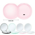 Qicasul Double Side Folding Mirrorrechargeable Lighted Makeup For