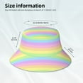 thumbnail image 3 of Pastel Rainbow Striped Bucket Hat With Reflective Stripe Beach Sun Fishing Hat Reversible For Men Women, 3 of 7