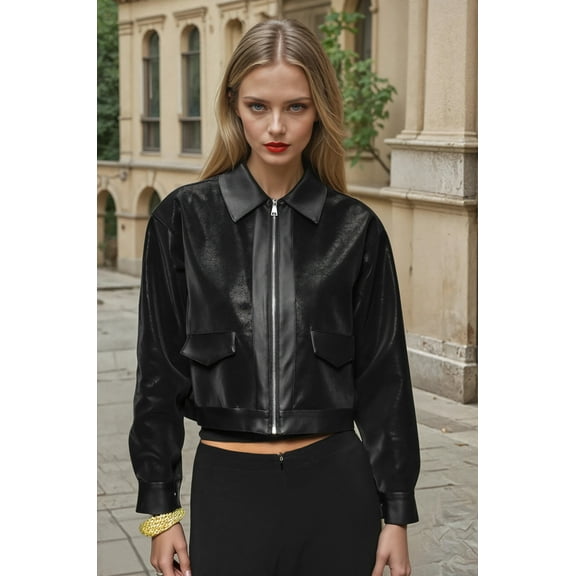 Pinnacle Garments Arish Leather Jacket, Short, Black, Size S