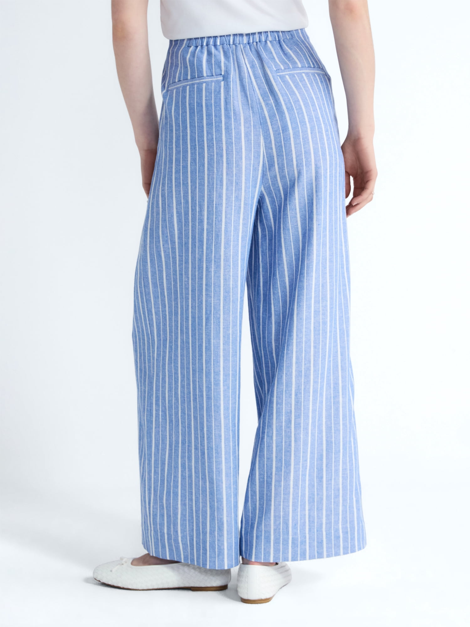 Free Assembly Women's and Women's Plus High Rise Wide Leg Cropped Pants, 27" Inseam, Sizes XS-4X