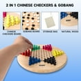 thumbnail image 3 of GSE Games & Sports Expert 2-in-1 Double-Sided Design Wooden Chinese Checker and Gobang Five-in-a-Row Classic Strategy Game, Family Board Game Combo Set with Wooden Pegs and Stones, 3 of 8