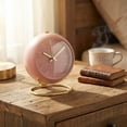 thumbnail image 2 of REGALWOVEN Spherical Mechanical Alarm Clock, Metal Casing, with Ring Stand, Ideal for Bedroom Nightstand Pink 4.1"L x 2.5"W x 3.5"H, 2 of 5