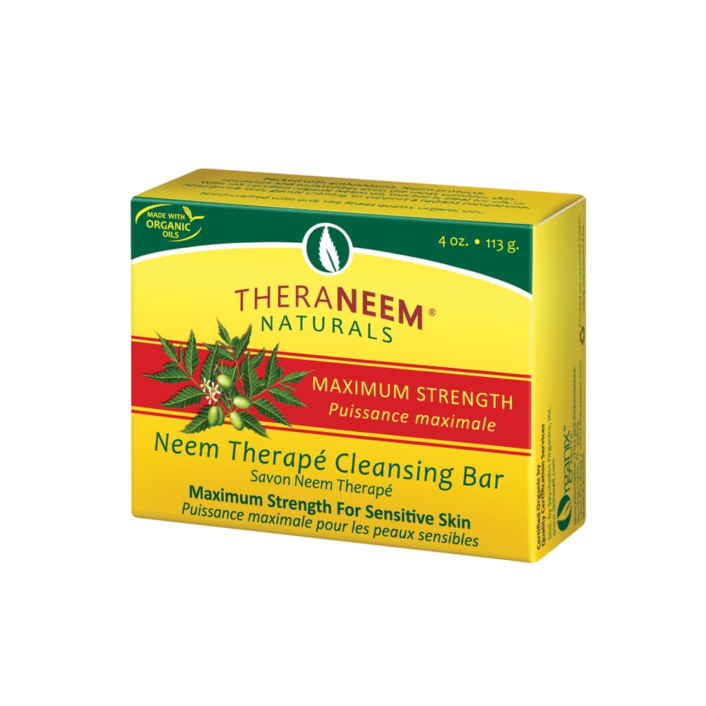 TheraNeem Neem Therape Cleansing Bar, Maximum Strength Neem Oil Soap