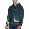 thumbnail image 3 of Honeii Farm Dog Duck Moonlight Pattern Mens Hoodies Men's Loose Sleeve Sweatshirt,Pullover Hooded Sweatshirt for Men,Essentials Hoodie-Medium, 3 of 7
