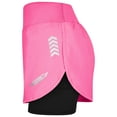 thumbnail image 7 of Exxact Sports 2 in 1 Shorts Women - Athletic Shorts with Spandex Underneath, Dry Fit Running Shorts with Pockets Women (Pink, AM), 7 of 7