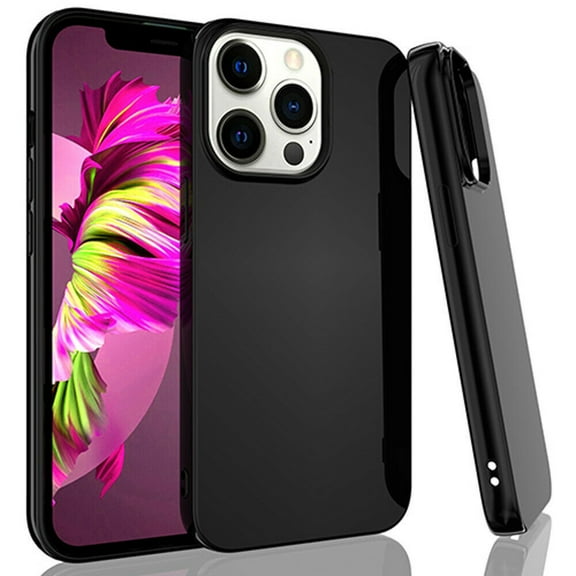 Kaleidio Case For iPhone 13 Pro Max (6.7") [Wrap] Flexible See-Thru TPU Gel Slim Fit Skin Cover [Black]