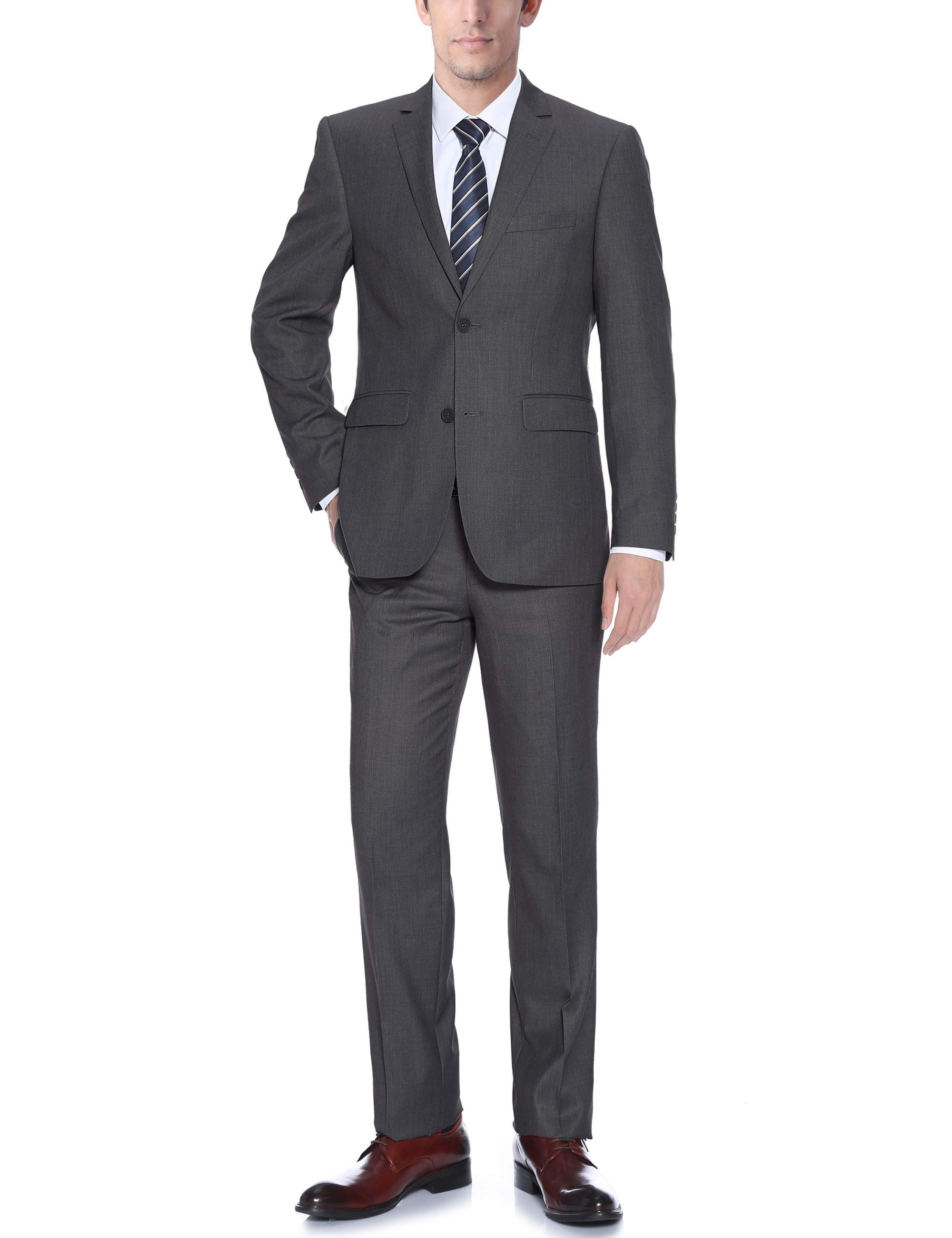 mens dark grey slim fit suit
