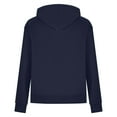 thumbnail image 5 of Winter Women's Fashion Hoodies & Sweatshirts Casual Solid Color Hooded Long Sleeved Navy Hooded Sweatshirt (2XL), 5 of 6