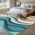 thumbnail image 4 of 6'x9' Area Rugs, Teal Beige Ombre Indoor Outdoor Area Rug for Living Room Bedroom, Moire Modern Abstract Art Geometric Washable Bathroom Rugs Kitchen Floor Carpet Mats Home Decor Aesthetic, 4 of 8