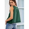 thumbnail image 4 of Women Summer Boho Tie Front Tops Lace Beach Button Down Tank Sleeveless Mesh Chiffon Crop Tops Y2k 2025 Ink Green M, 4 of 5