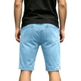 thumbnail image 6 of Mifsaly Mens Denim Shorts Elastic Waist Drawstring Relaxed Fit Jean Shorts Comfortable Lightweight Casual Summer Everyday Wear Clothes Light Blue,XXS, 6 of 6
