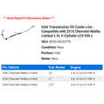 thumbnail image 2 of Inlet Transmission Oil Cooler Line - Compatible with 2016 Chevy Malibu Limited 2.5L 4-Cylinder LCV VIN a, 2 of 2