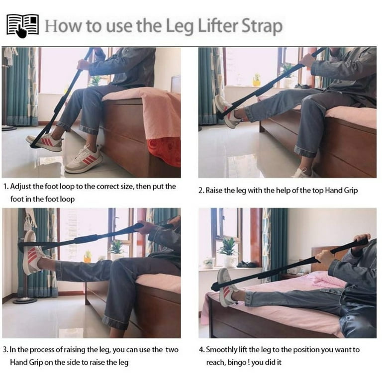 Leg Lifter Strap Rigid Foot Lifter & Hand Grip - Elderly, Handicap Aids