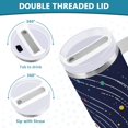 thumbnail image 3 of Yayeee 30oz Stainless Steel Tumbler with Straw and Handle Double-Wall Insulated Travel Water Bottle, Beige Cat Planet, 3 of 8