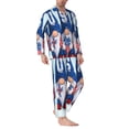 thumbnail image 2 of Sikiie Cute Gnomes in USA Mens Pajama Set, Soft Warm Long Sleeve Sleepwear, Cozy Button-Down Pjs for Men-Medium, 2 of 7