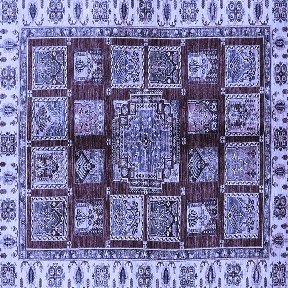 Ahgly Company Indoor Square Abstract Blue Modern Area Rugs, 4' Square